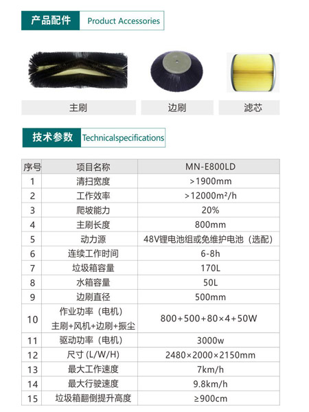 新型全封闭自卸式伽师扫地机MN-E800LD